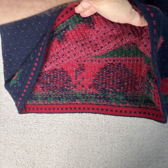 Vintage Laura Tyler Sweater Women’s XL Rose AOP Adele Knit Cottagecore Holiday - Picture 16 of 16